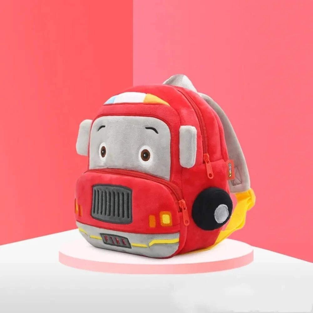 Cute Cartoon Car Plush Backpack for Toddlers – Kindergarten School Bag for Ages